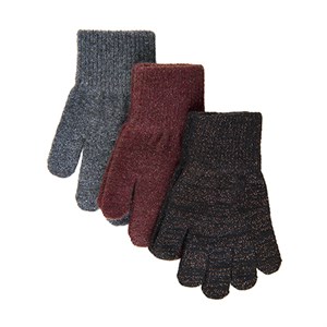 Mikk-Line - Magic Gloves Med Glitter 3 Pack, Decadent Chocolate/Black/Antrazite